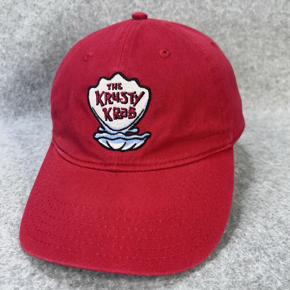 Nickelodeon Krusty Krab Hat Red Strapback‎ Dad Cap SpongeBob Adult